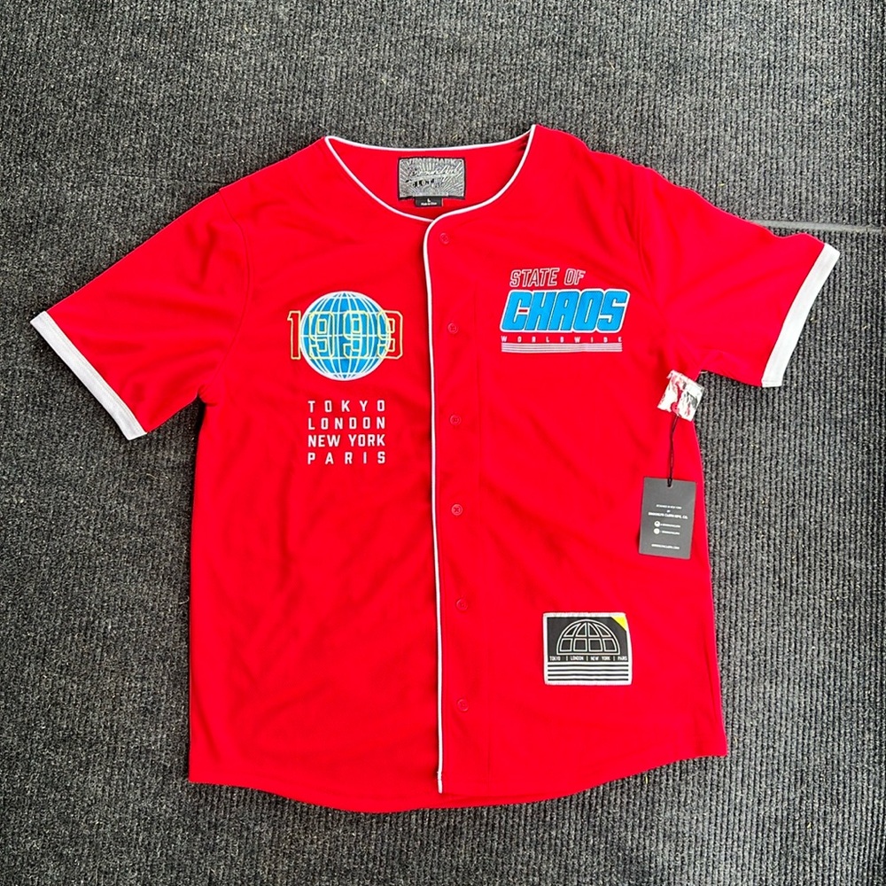 State of Chaos Mesh Baseball Jersey size L Red